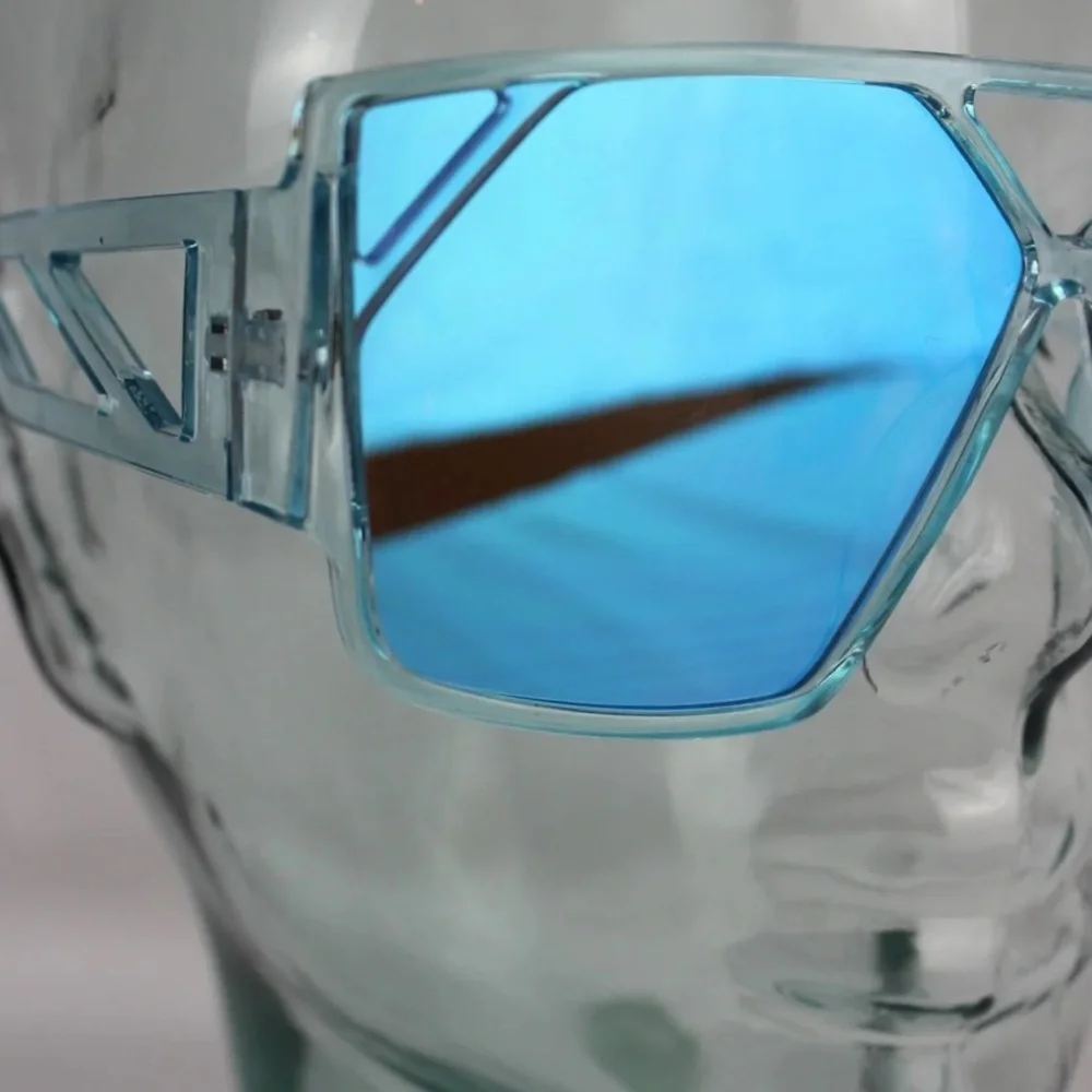 Blue Oversized Square Sunglasses